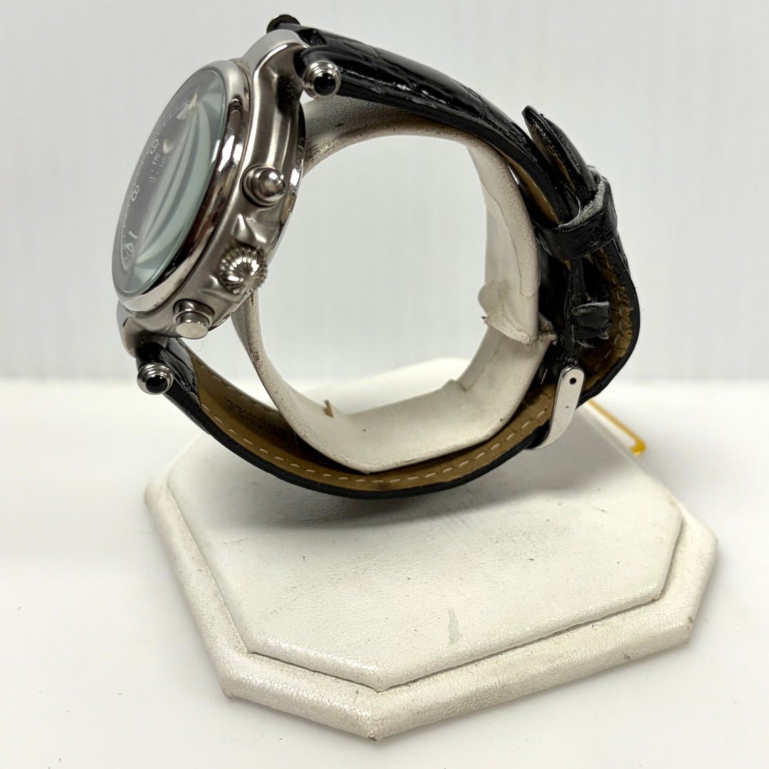 w052 Stauer Noire Automatic Men' Wrist Watch Vintage-style Black Dial Stainless