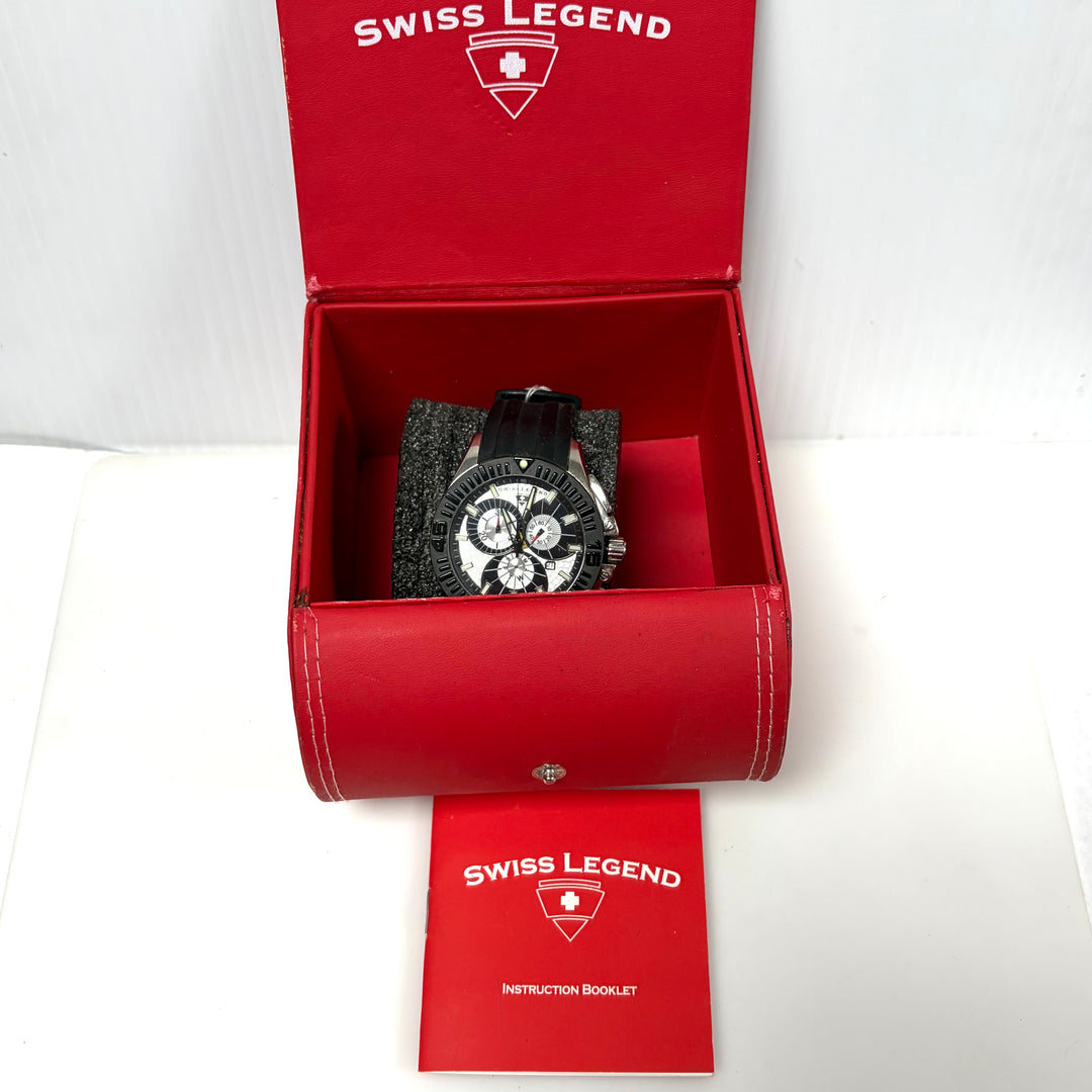 w054 Swiss Legend Evolution Chronograph Watch Heavy-textured Stainless Steel