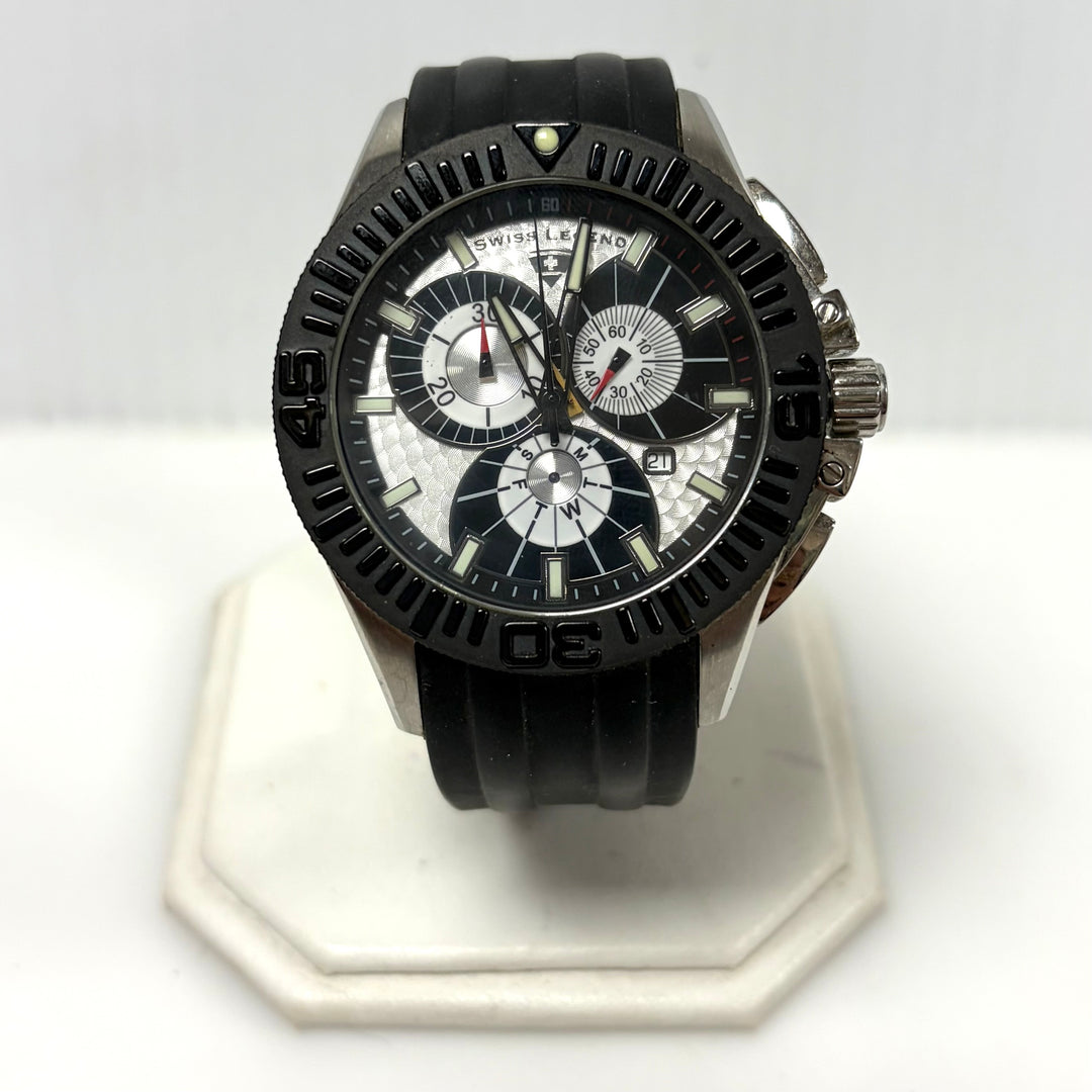 w054 Swiss Legend Evolution Chronograph Watch Heavy-textured Stainless Steel