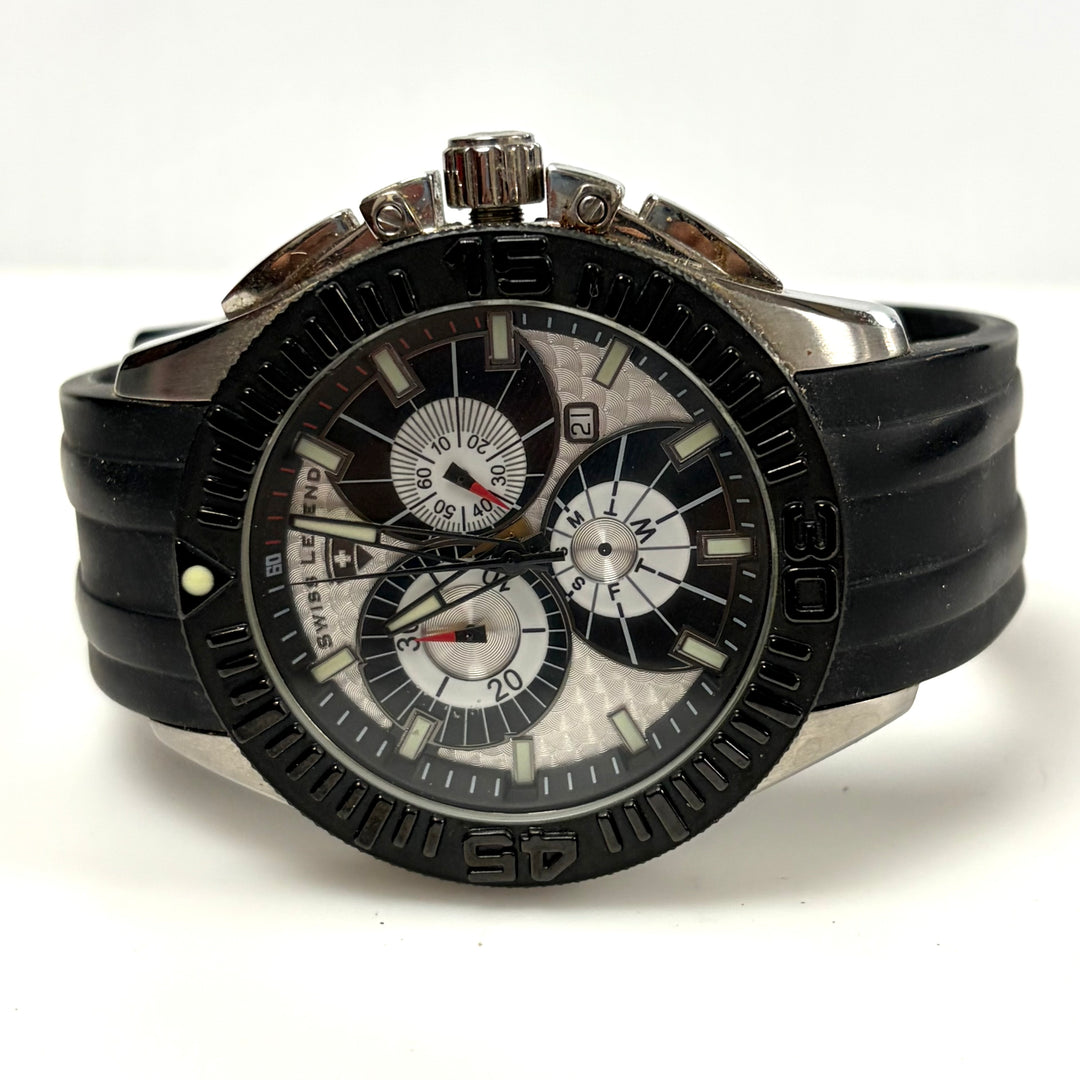 w054 Swiss Legend Evolution Chronograph Watch Heavy-textured Stainless Steel