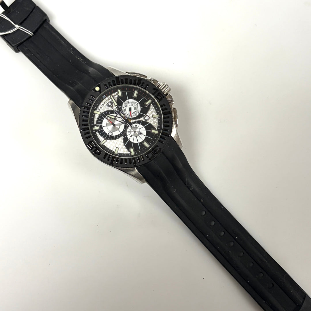 w054 Swiss Legend Evolution Chronograph Watch Heavy-textured Stainless Steel