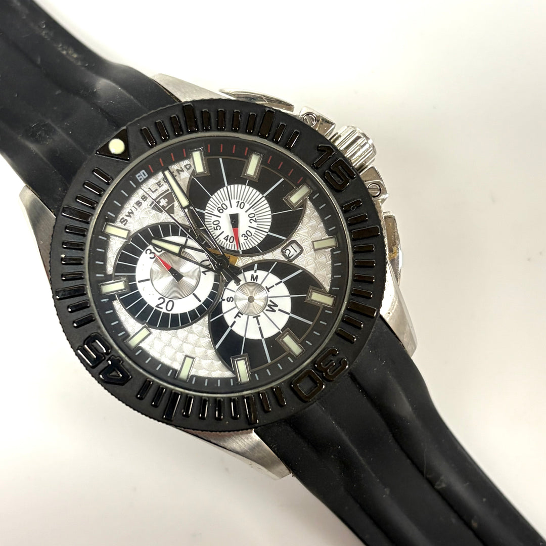 w054 Swiss Legend Evolution Chronograph Watch Heavy-textured Stainless Steel