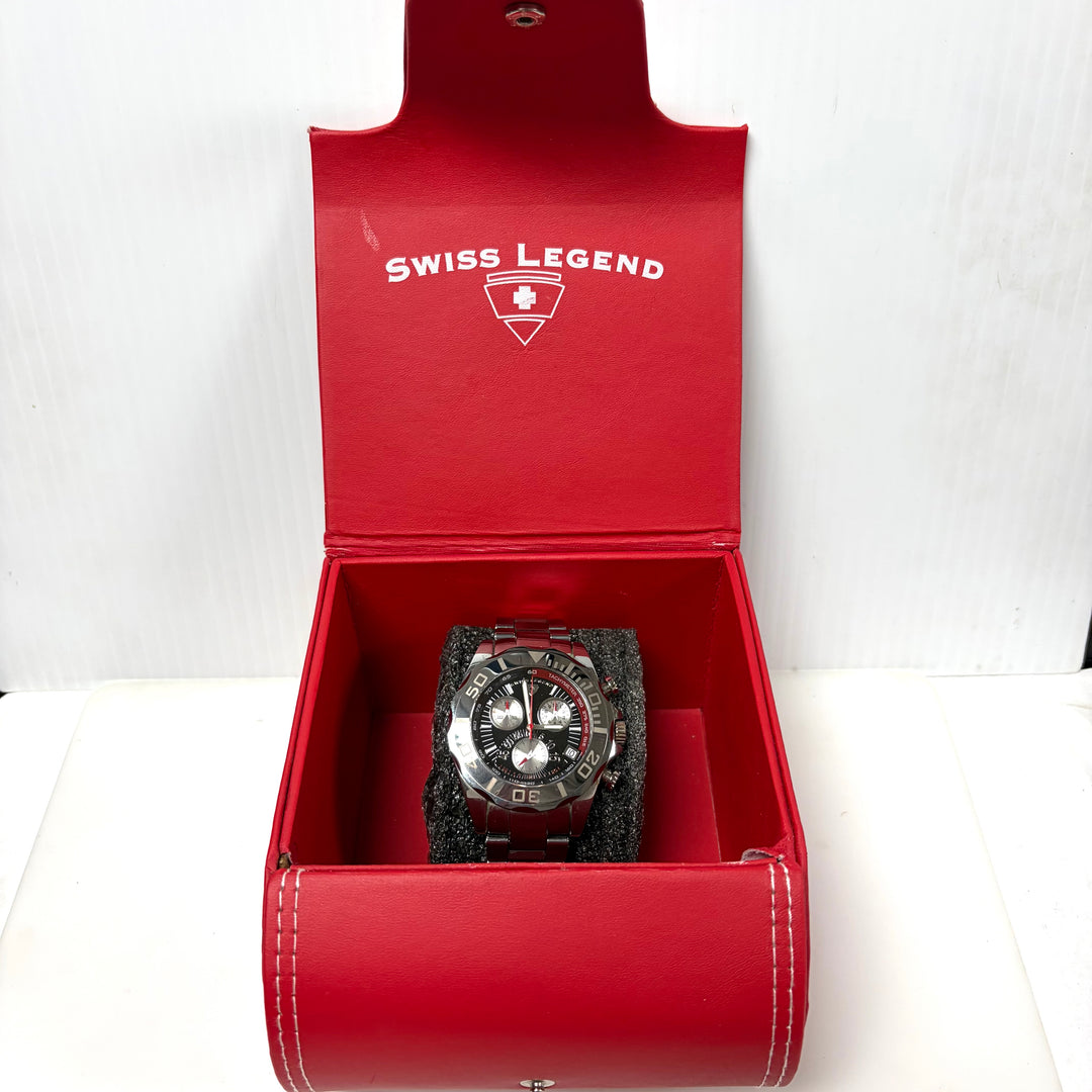 w055 Swiss Legend Tungsten Pro Chronograph Watch Solid Tungsten Case & Bracelet