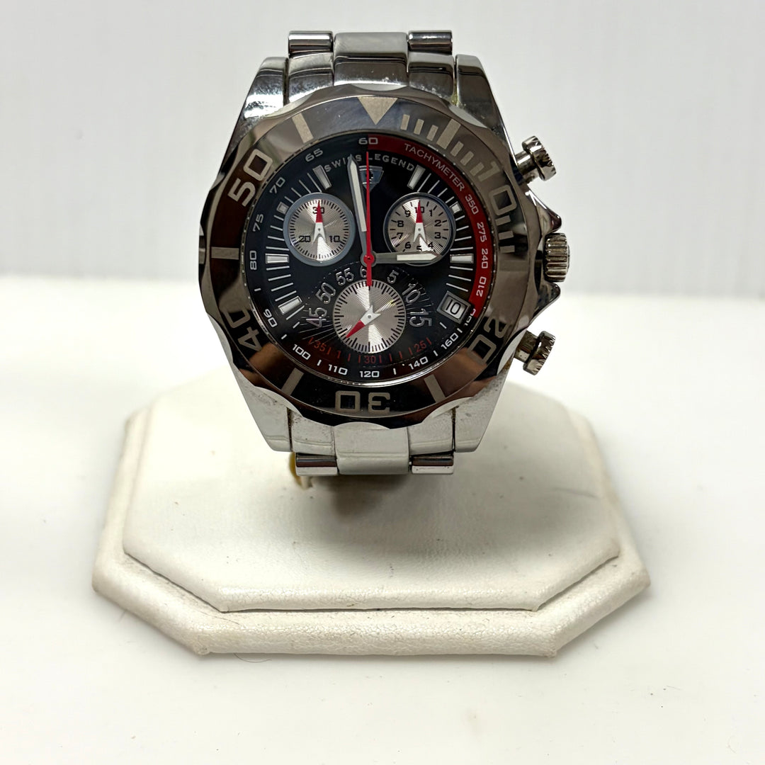 w055 Swiss Legend Tungsten Pro Chronograph Watch Solid Tungsten Case & Bracelet