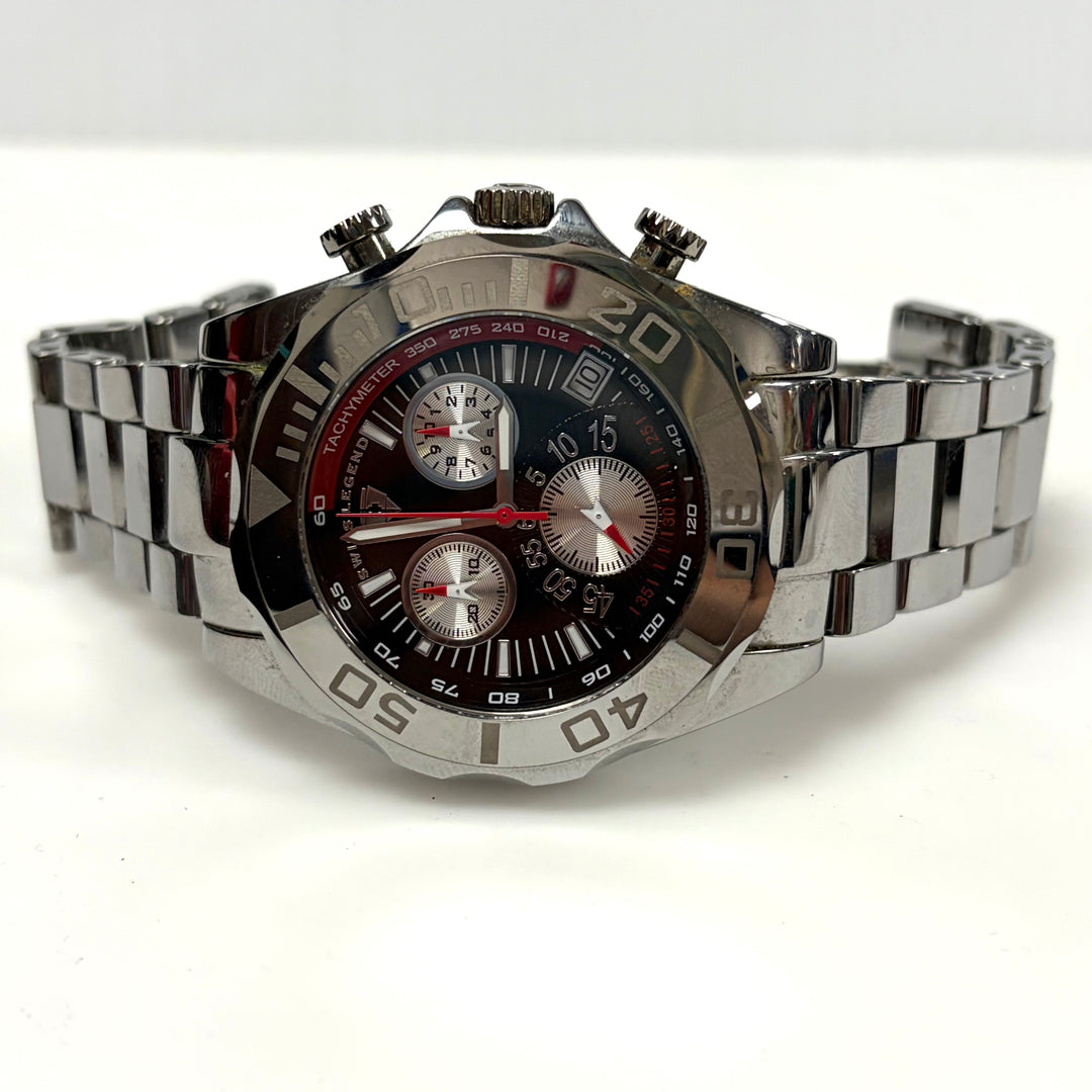 w055 Swiss Legend Tungsten Pro Chronograph Watch Solid Tungsten Case & Bracelet