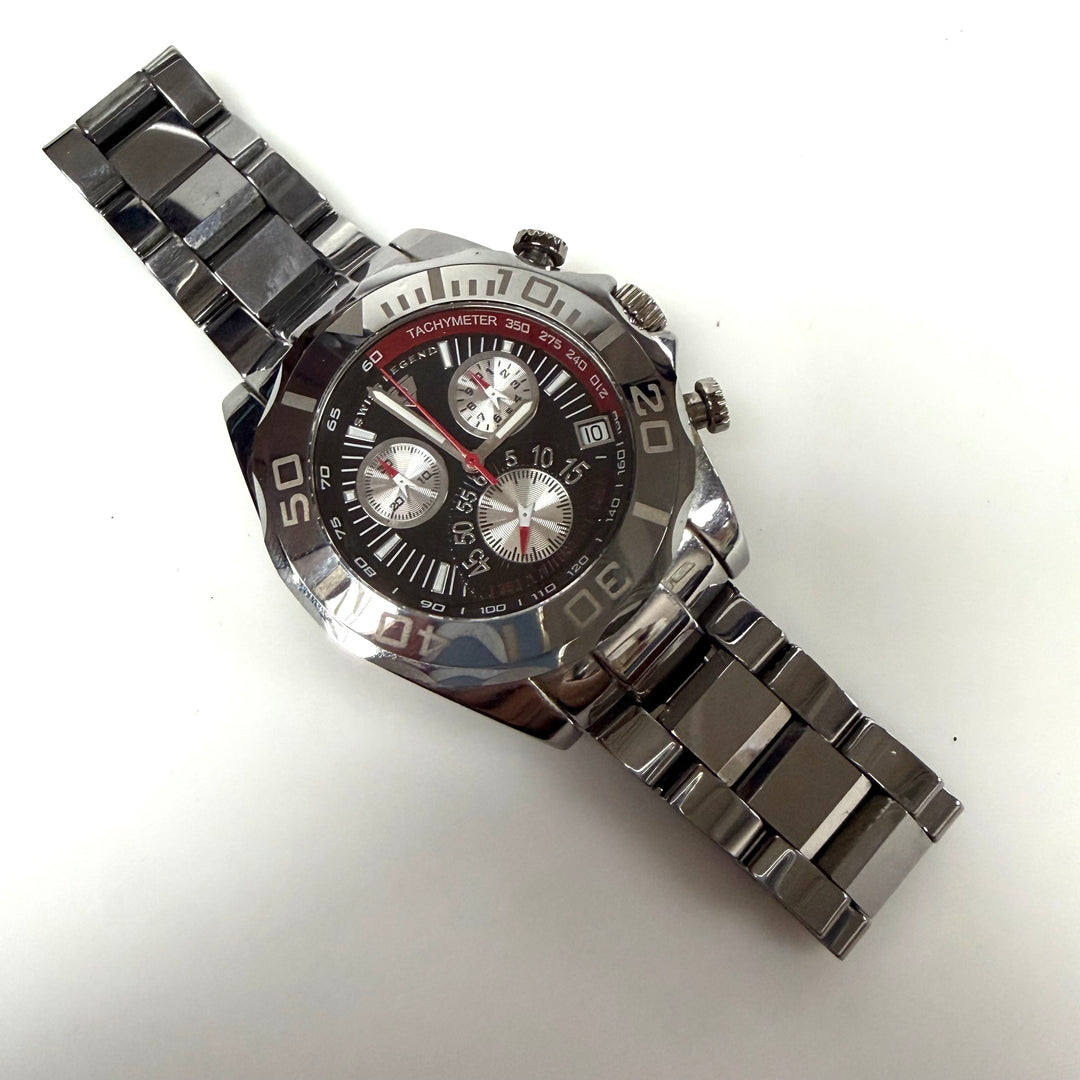 w055 Swiss Legend Tungsten Pro Chronograph Watch Solid Tungsten Case & Bracelet