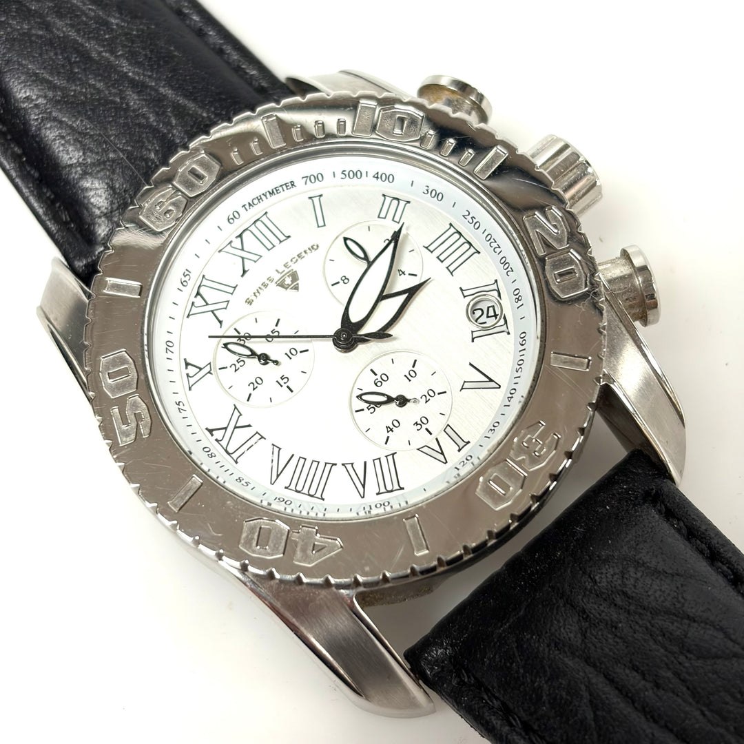 w057 Classic Swiss Legend Monster Chronograph Men's Wrist Watch Stainless Steel