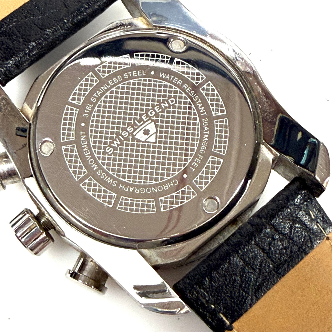 w057 Classic Swiss Legend Monster Chronograph Men's Wrist Watch Stainless Steel