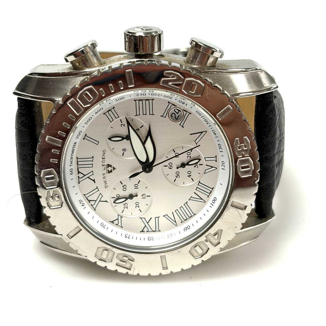 w057 Classic Swiss Legend Monster Chronograph Men's Wrist Watch Stainless Steel