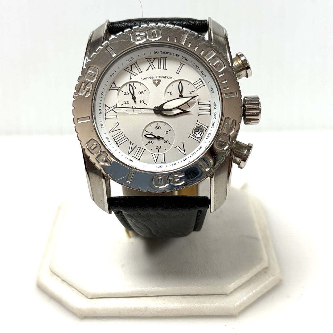 w057 Classic Swiss Legend Monster Chronograph Men's Wrist Watch Stainless Steel
