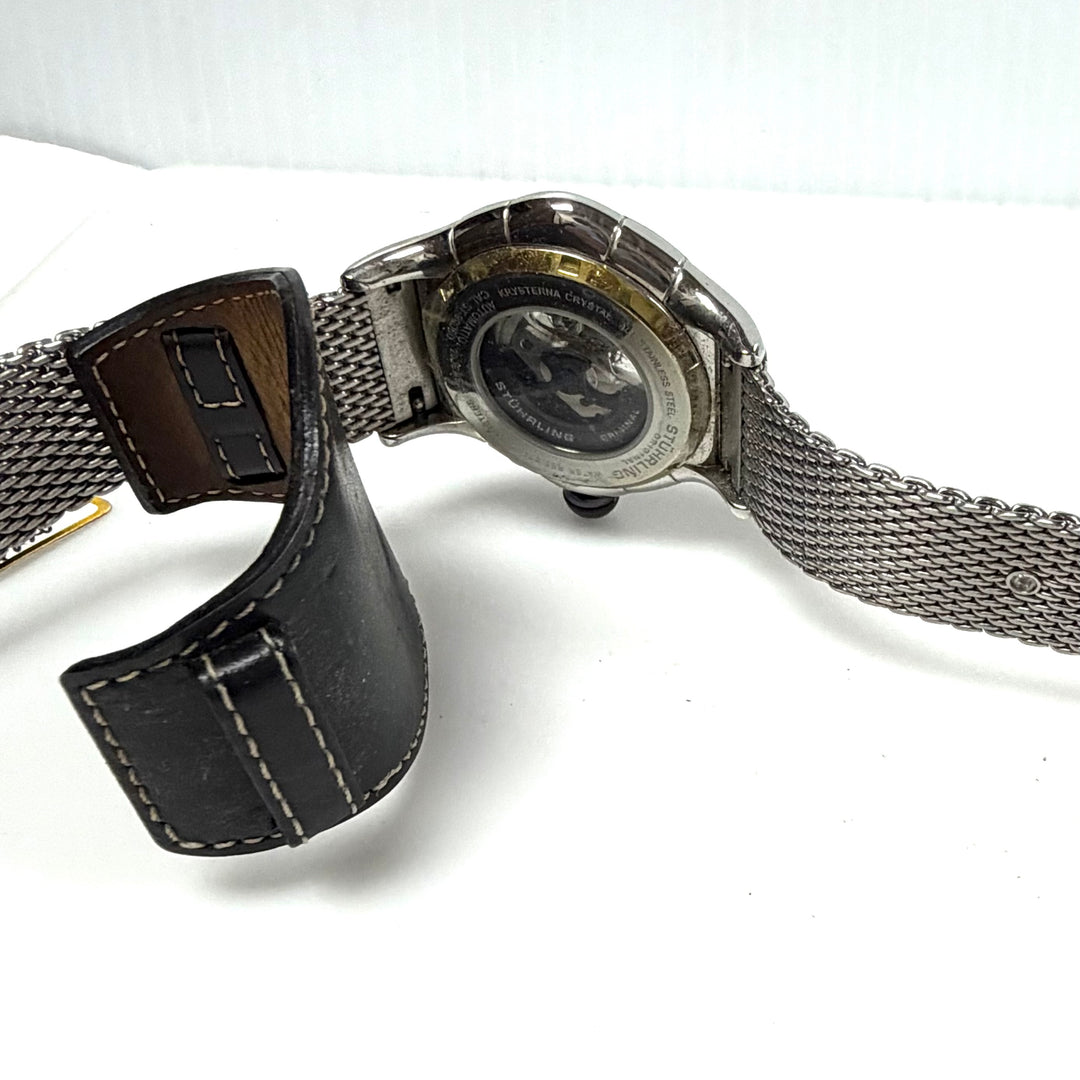 w059 Stuhrling Original Alpine Automatic Skeleton Men's Wrist Watch 20J 47mm