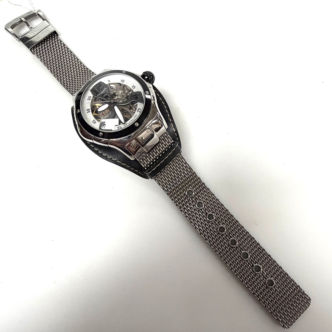 w059 Stuhrling Original Alpine Automatic Skeleton Men's Wrist Watch 20J 47mm