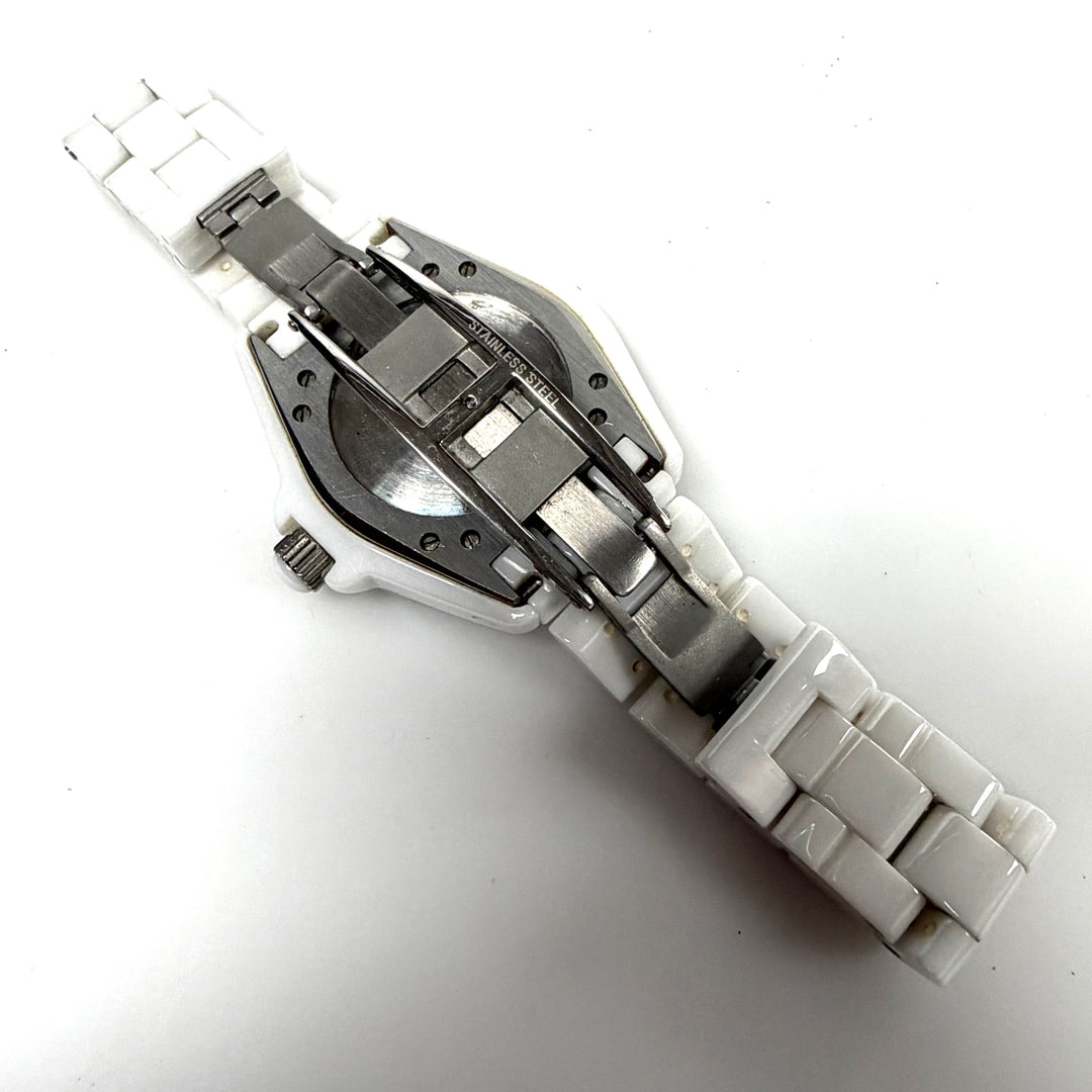 w062 Swiss Legend Karamica Diamonds White Ceramic Diamond Encrusted Wrist Watch
