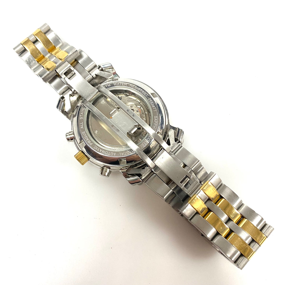 w064 Prague Men's Automatic Multi-Dial Wrist Watch Classic Two-tone Stainless