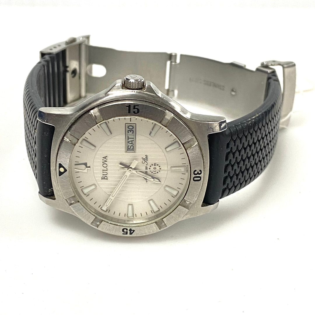w065 Vintage Bulova Marine Star Quartz Men's Wrist Watch Model C937354 St. Steel