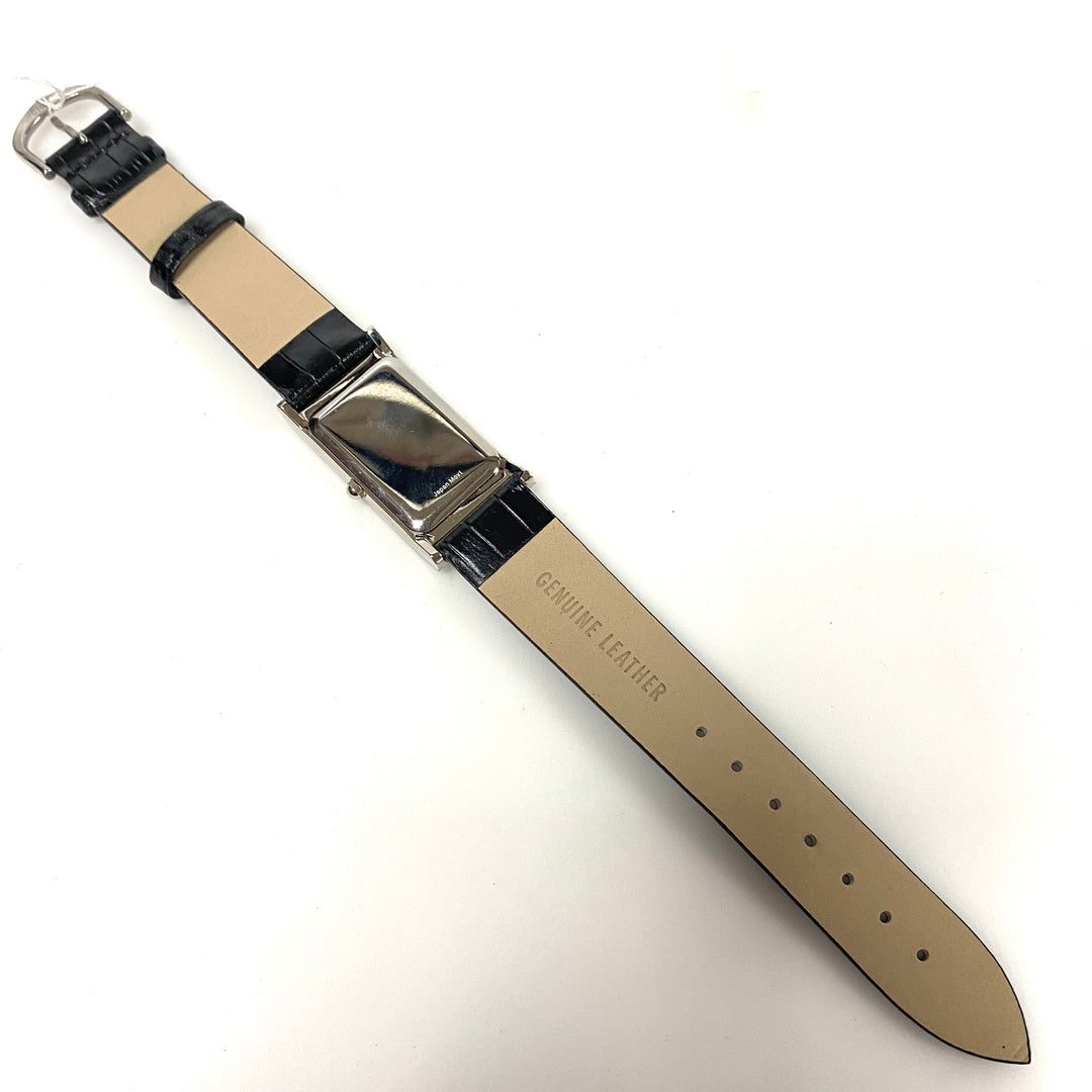 w068 Coldwater Creek Pedre Croc Tank Wrist Watch Pearlized/mother-of-pearl Dial