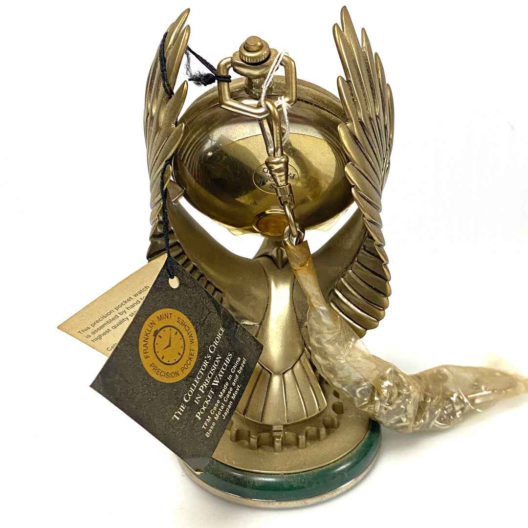 w078 Vintage Franklin Mint Harley-Davidson Collector's Pocket Watch Eagle Stand