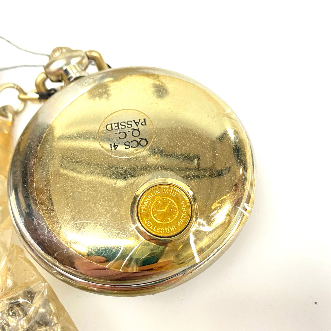 w078 Vintage Franklin Mint Harley-Davidson Collector's Pocket Watch Eagle Stand
