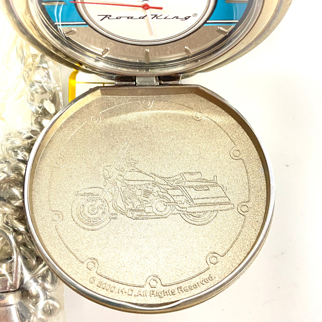 w080 Harley-Davidson 1998 Franklin Mint "Road King" Precision Pocket Watch & Eagle Stand