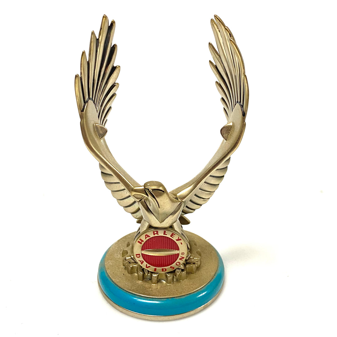 w081 Vintage Franklin Mint Harley-Davidson 1949 Hydra-Glide Collectible Pocket Watch & Eagle Stand