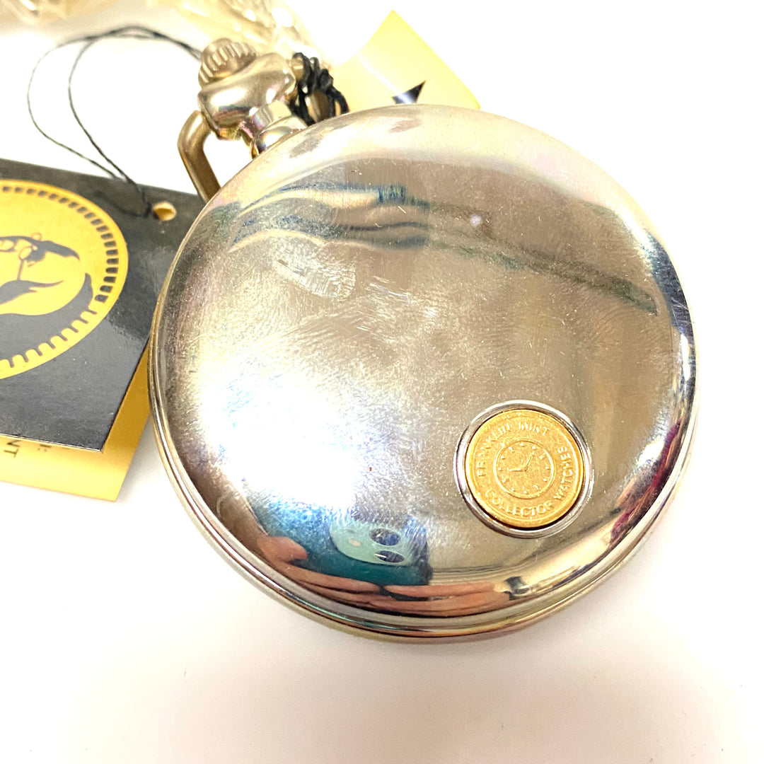w081 Vintage Franklin Mint Harley-Davidson 1949 Hydra-Glide Collectible Pocket Watch & Eagle Stand