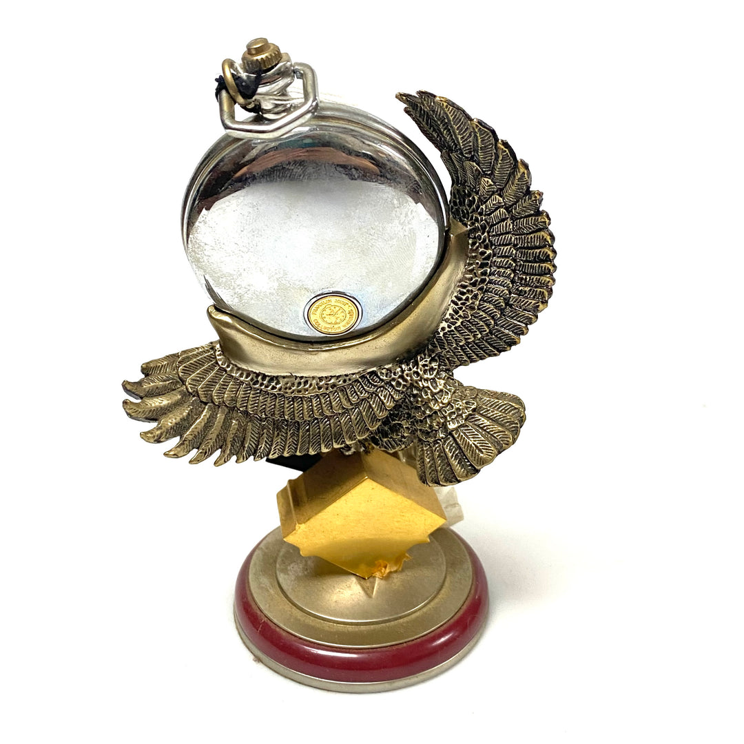 w082 Vintage 1998 Franklin Mint Harley-Davidson "Electra Glide" Precision Pocket Watch with Eagle Stand