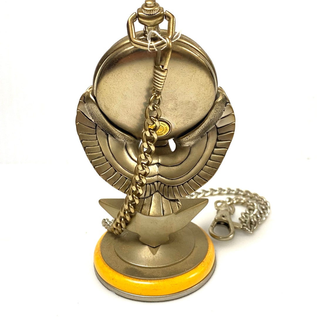 w083 Franklin Mint Harley-Davidson "Fat Boy" Collector's Pocket Watch & Stand
