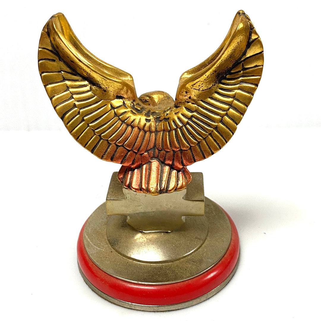 W085 Vintage 1998 Franklin Mint Harley-Davidson "Billy Bike" Chopper Precision Pocket Watch & Eagle Stand