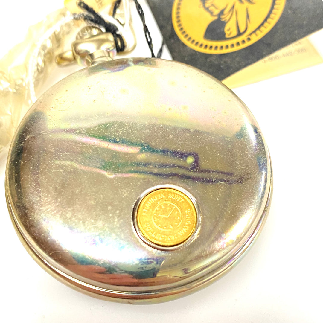 w086 Vintage Franklin Mint Harley-Davidson 1942 WLA Military Pocket Watch & Stand