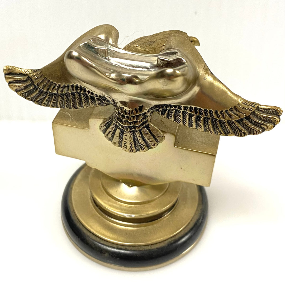 w088 Vintage Franklin Mint Harley-Davidson Collector's Pocket Watch &Eagle Stand