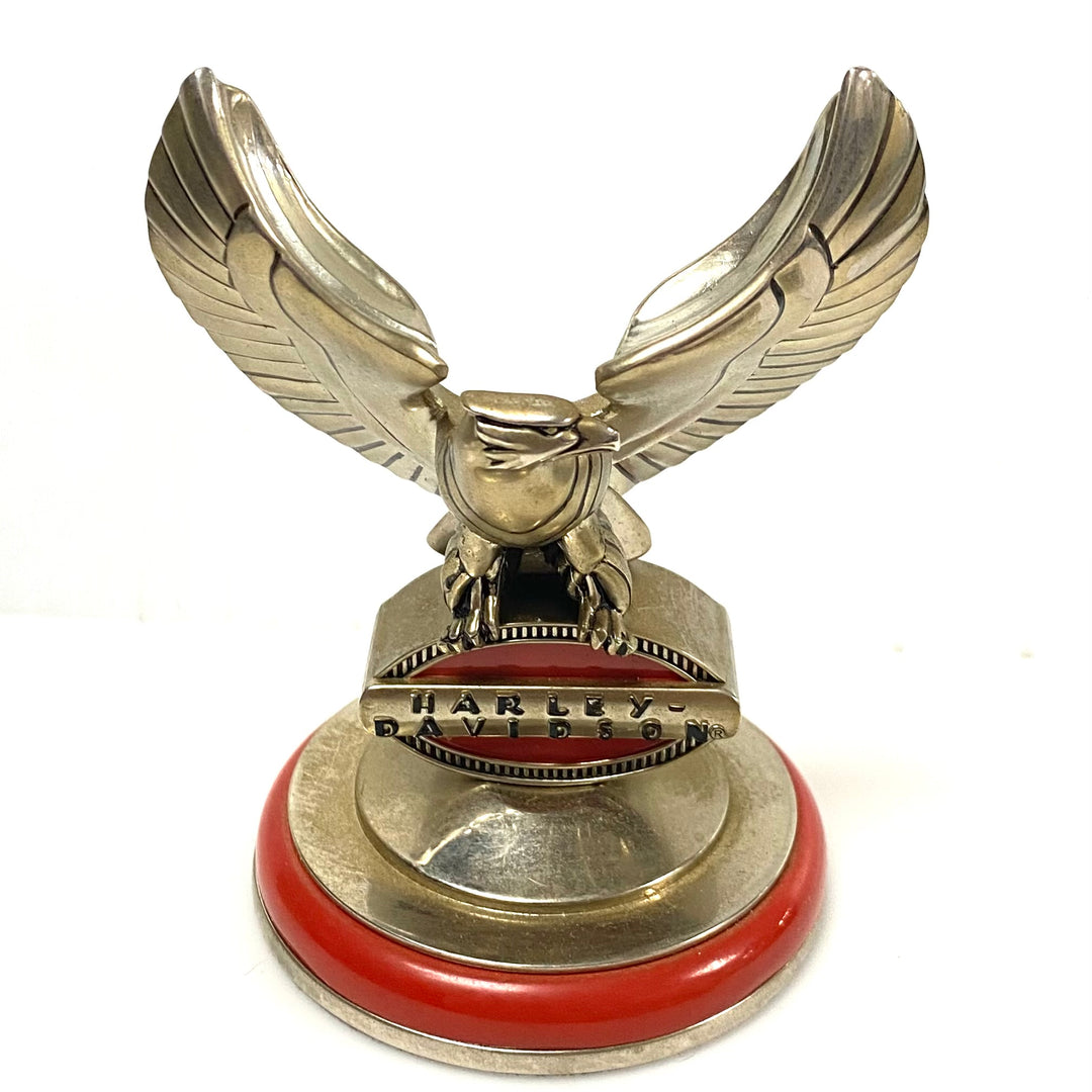 w089 Vintage 1998 Franklin Mint Harley-Davidson Precision Pocket Watch featuring the 1998 FXDWG Dyna Wide Glide & Eagle Stand