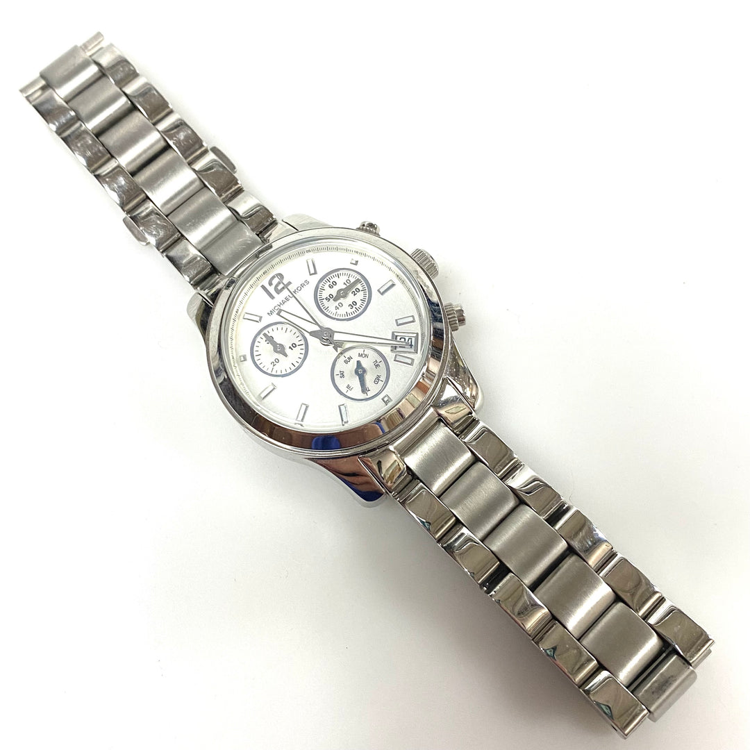 w090 Michael Kors Runway Chronograph Stainless Steel Wrist Watch Model MK5428