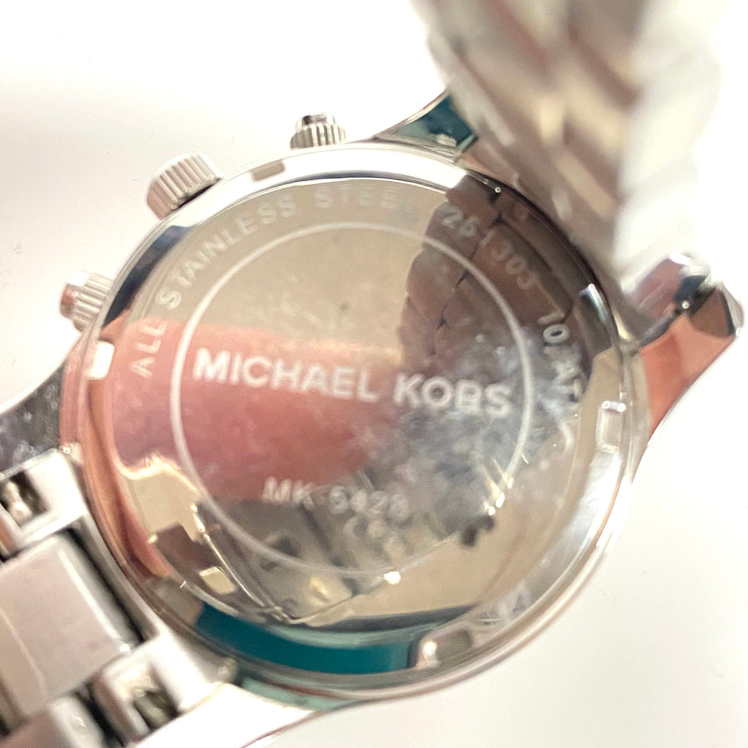 w090 Michael Kors Runway Chronograph Stainless Steel Wrist Watch Model MK5428