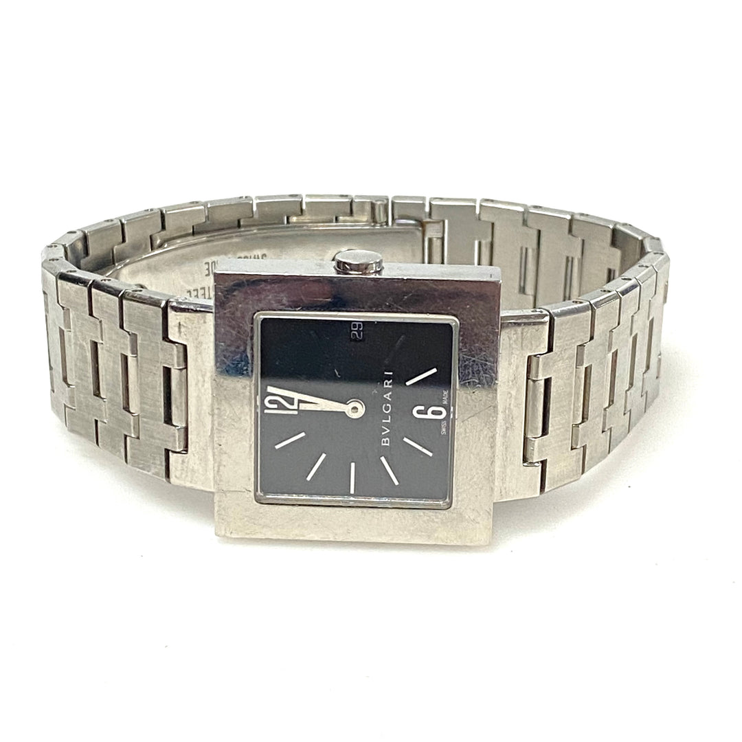 w095 Vintage BVLGARI Quadrato Stainless Steel Luxury Wrist Watch Model SQ29SSD