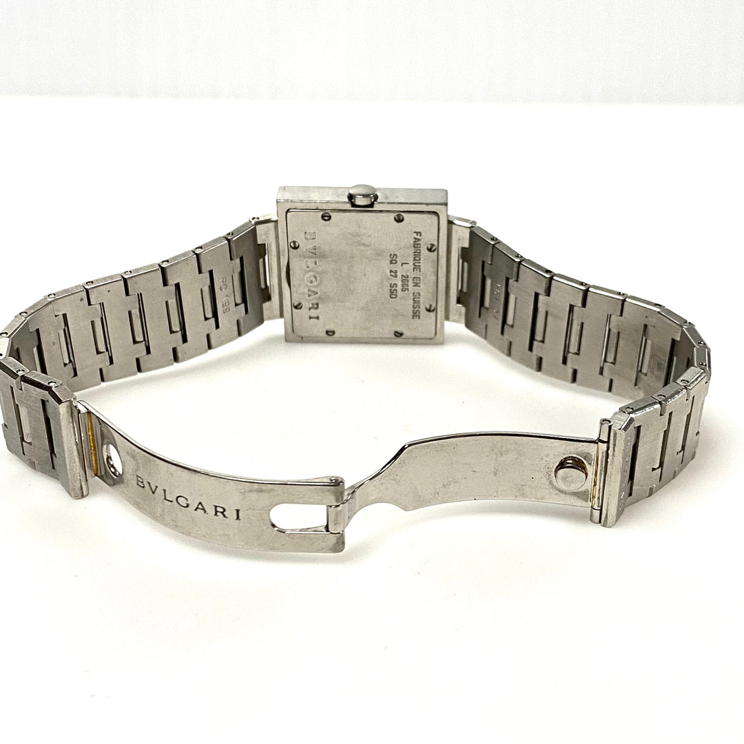 w095 Vintage BVLGARI Quadrato Stainless Steel Luxury Wrist Watch Model SQ29SSD