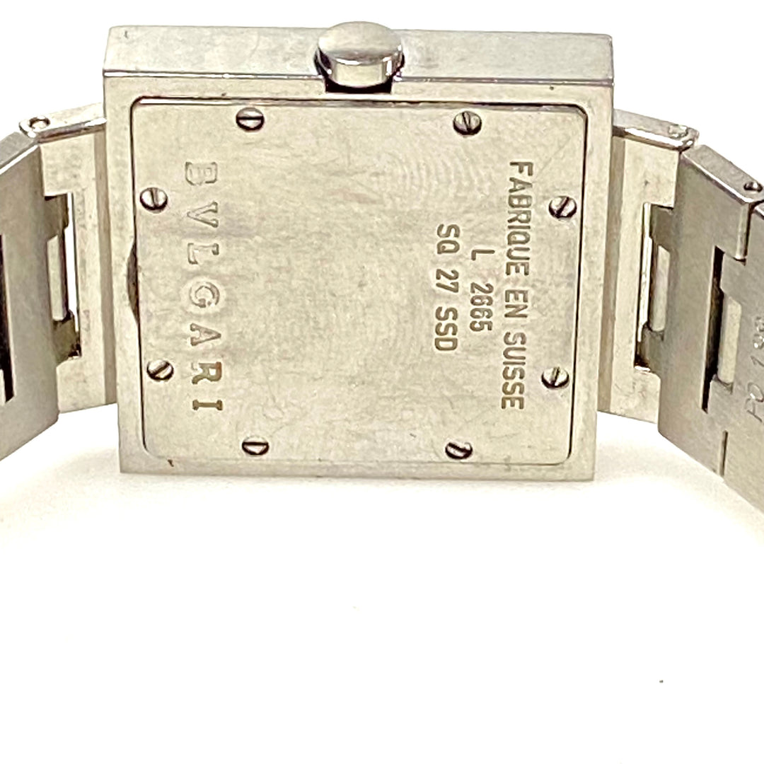 w095 Vintage BVLGARI Quadrato Stainless Steel Luxury Wrist Watch Model SQ29SSD