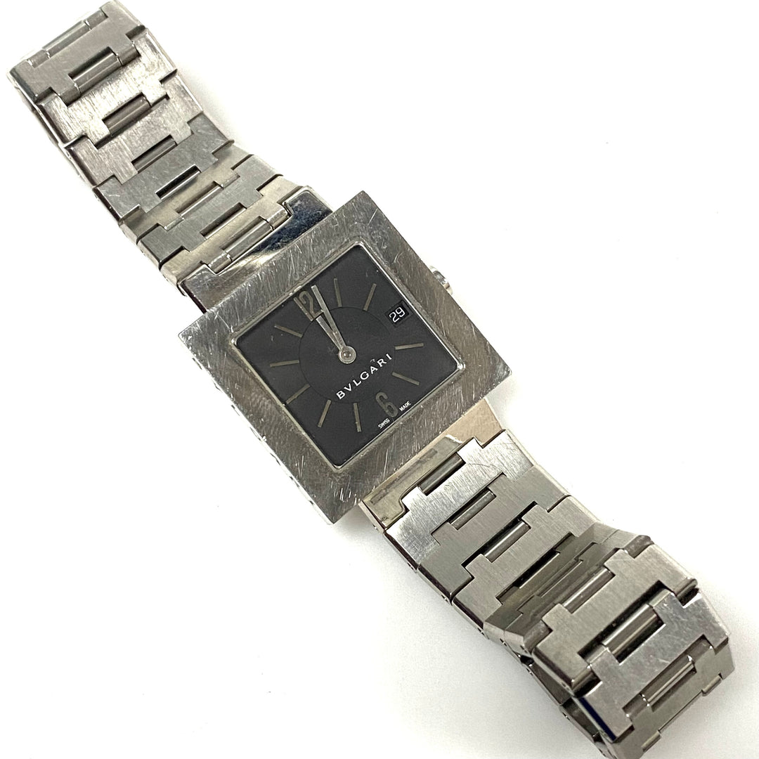 w095 Vintage BVLGARI Quadrato Stainless Steel Luxury Wrist Watch Model SQ29SSD