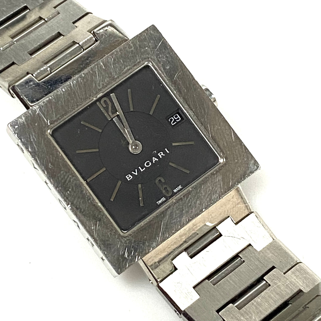 w095 Vintage BVLGARI Quadrato Stainless Steel Luxury Wrist Watch Model SQ29SSD