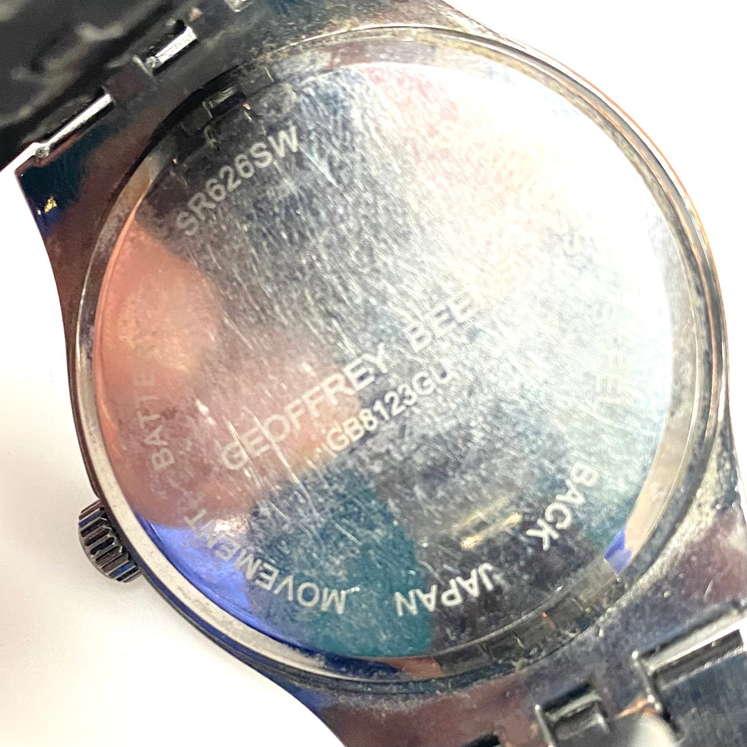 w096 Geoffrey Beene Men's Diamond Accent Quartz Men's Wrist Watch Gunmetal-tone
