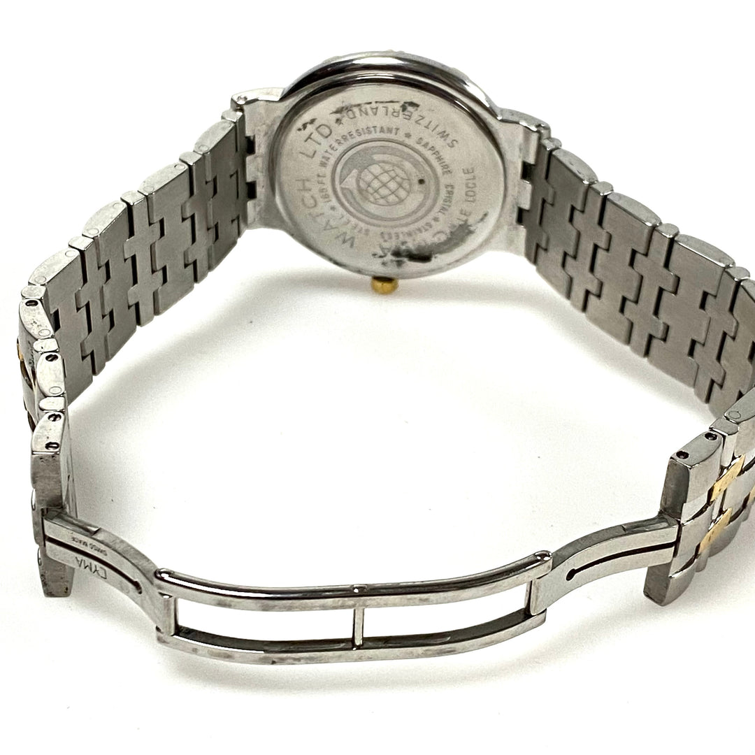 w097 Vintage Cyma SeaRay Le Locle Two-tone Stainless Steel Quartz Wrist Watch