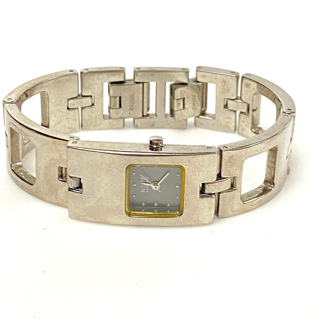 w104 Vintage Nine & Co. Women's Rectangular Tank Wrist Watch Stainless Nine West