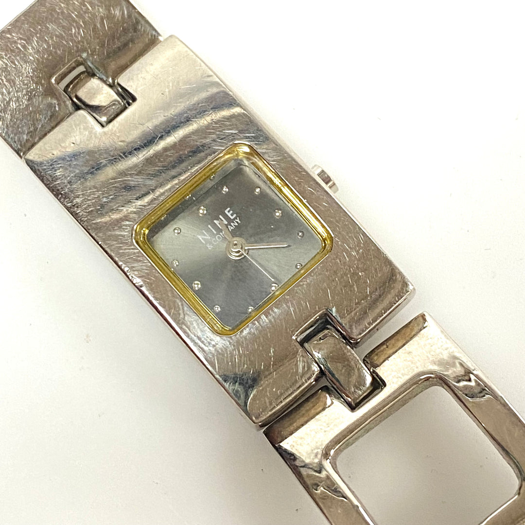 w104 Vintage Nine & Co. Women's Rectangular Tank Wrist Watch Stainless Nine West