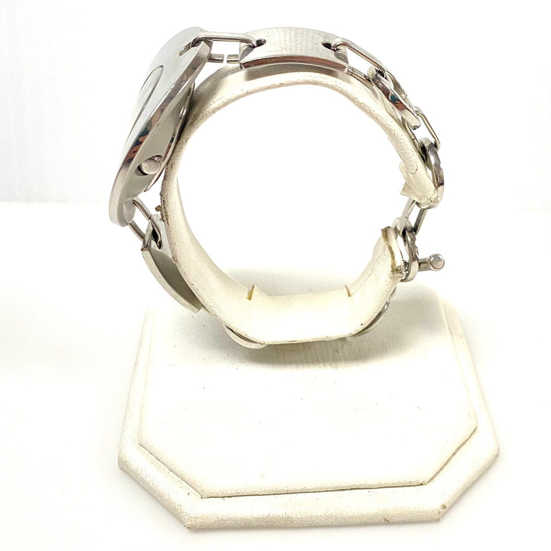 w107 Vintage DKNY NY-3904 Ladies Wrist Watch Chunky Silver-tone Stainless Steel