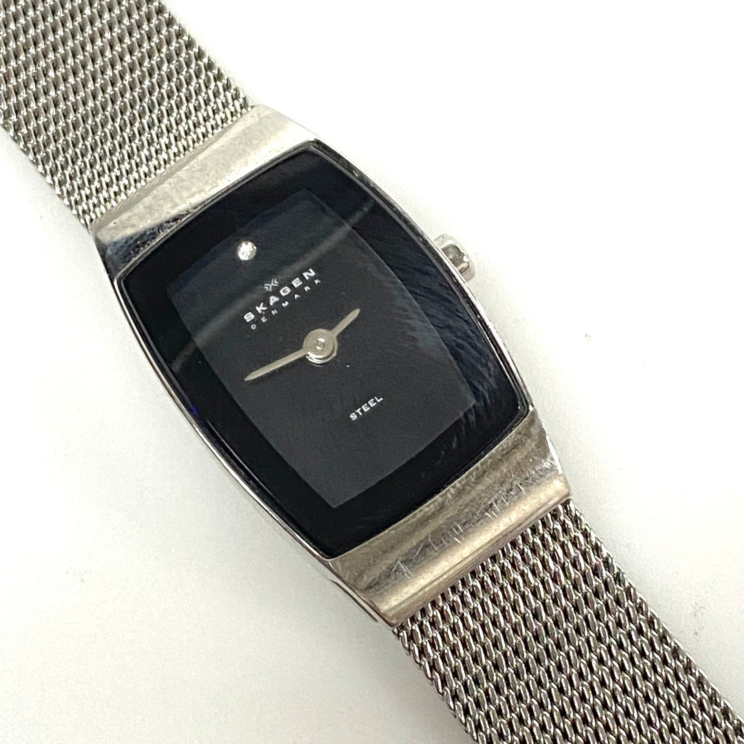 w110 Skagen Denmark 271SSSBD Women's Tonneau Quartz Wrist Watch Steel Collection