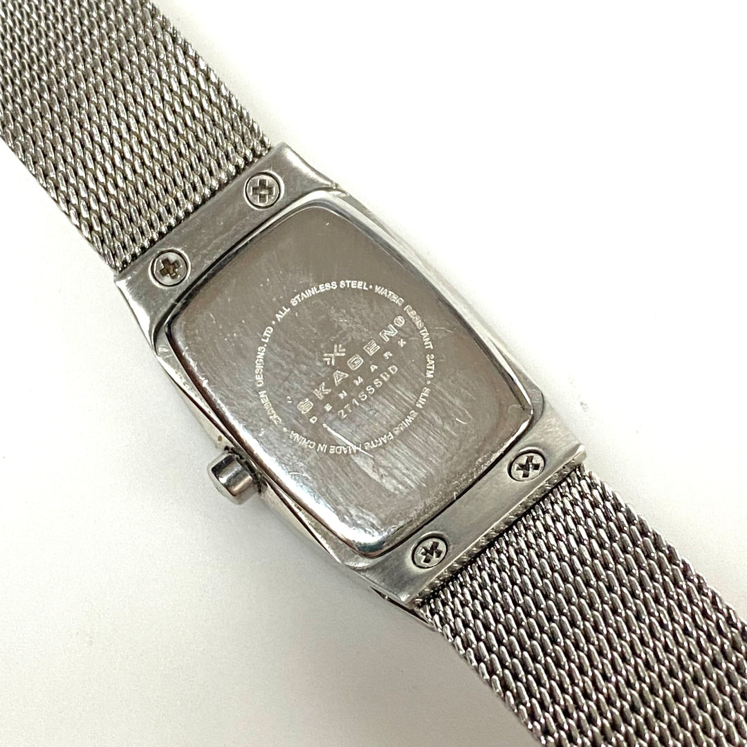 w110 Skagen Denmark 271SSSBD Women's Tonneau Quartz Wrist Watch Steel Collection