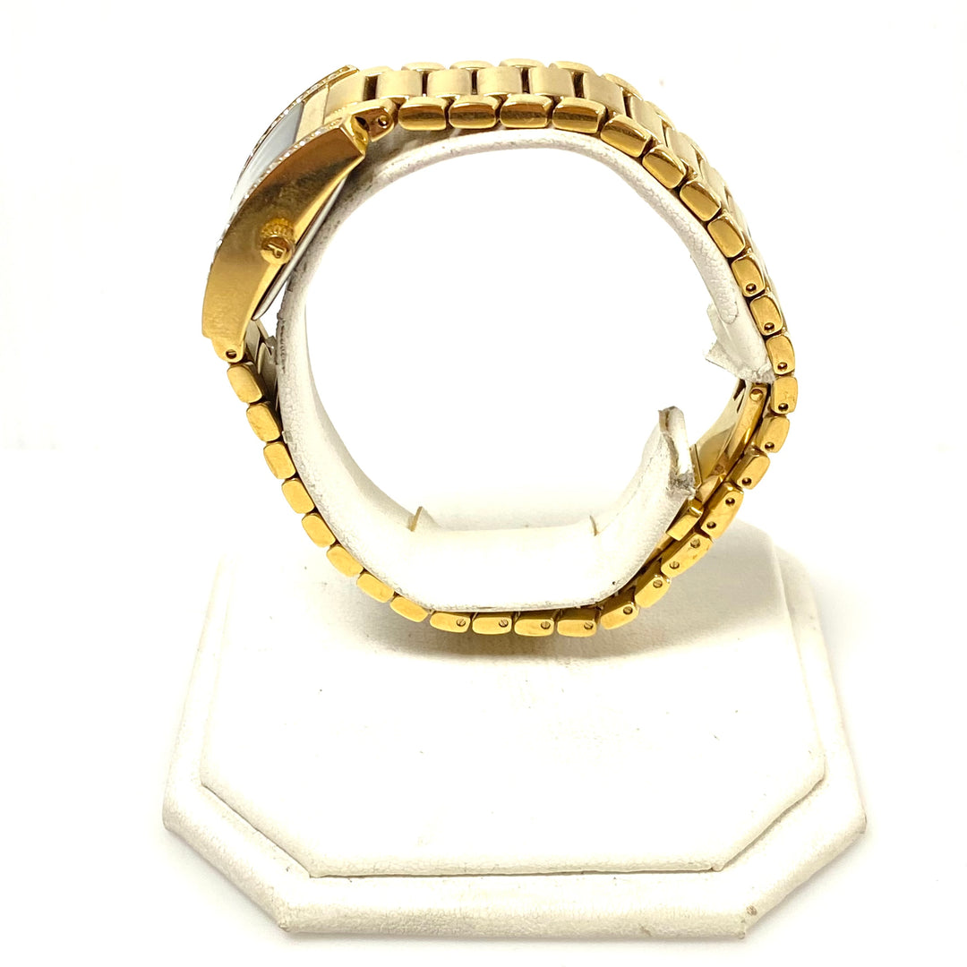 w111 Vintage Prague Crystal-accented Gold-tone Women's Tank-style Wrist Watch