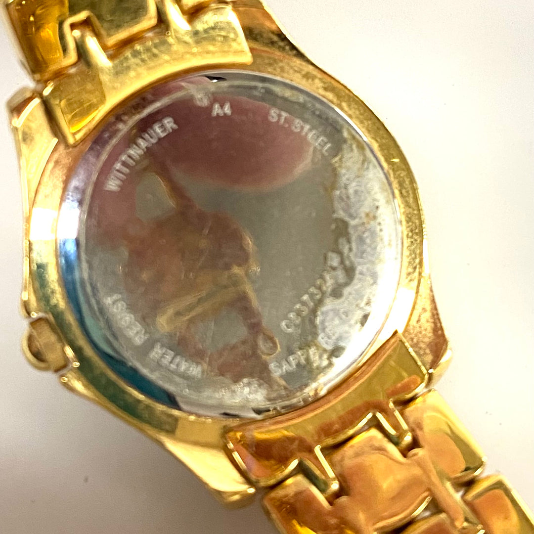 w112 Vintage Wittnauer Krystal Collection 12L19 Ladies' Swiss Wrist Watch Gold Plated Water Resistant