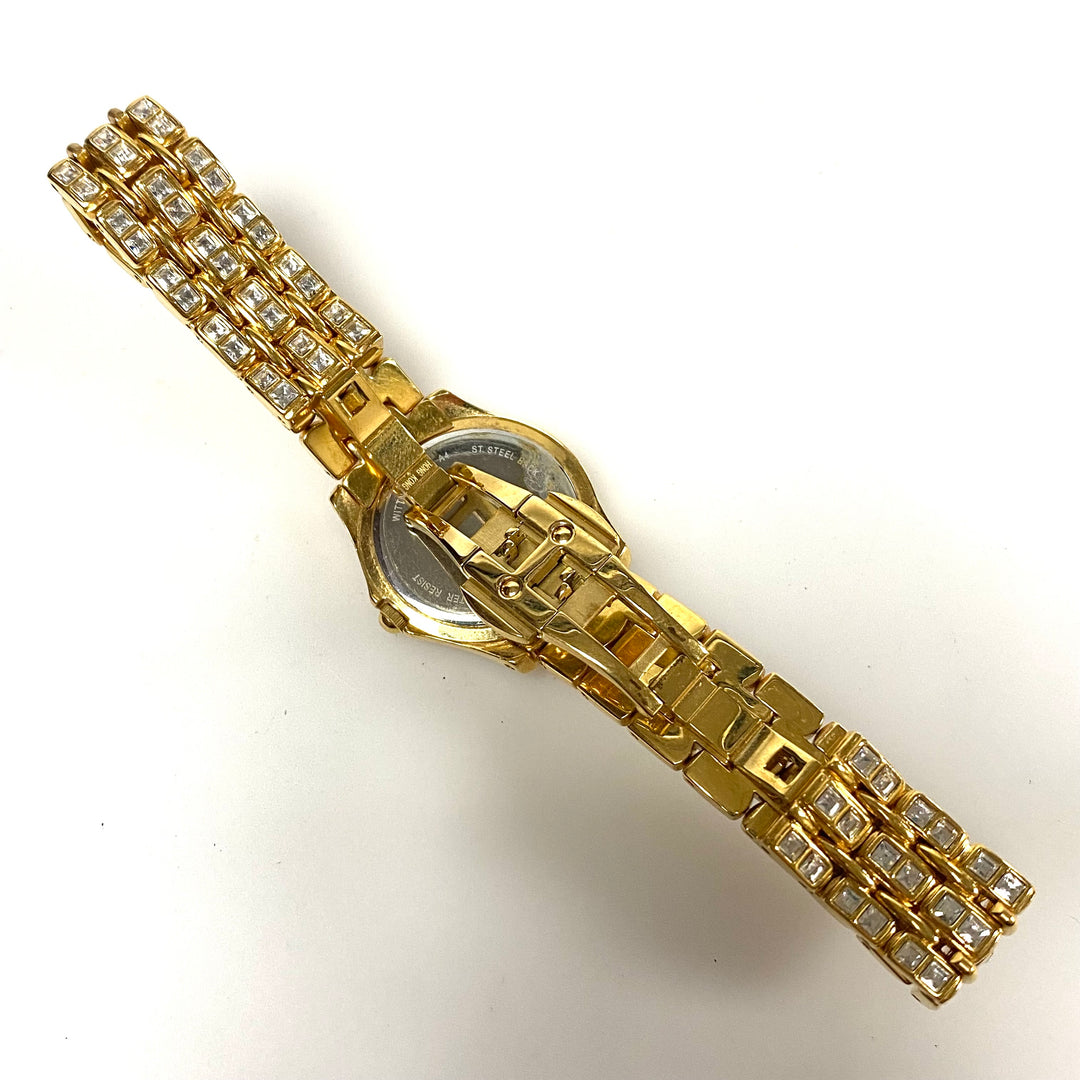 w112 Vintage Wittnauer Krystal Collection 12L19 Ladies' Swiss Wrist Watch Gold Plated Water Resistant