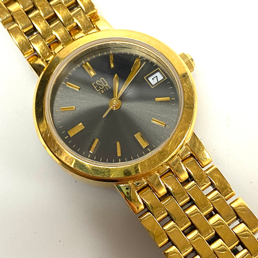 w113 Vintage ESQ Swiss Quartz Wrist Watch by Movado Classic Gold-plated Design