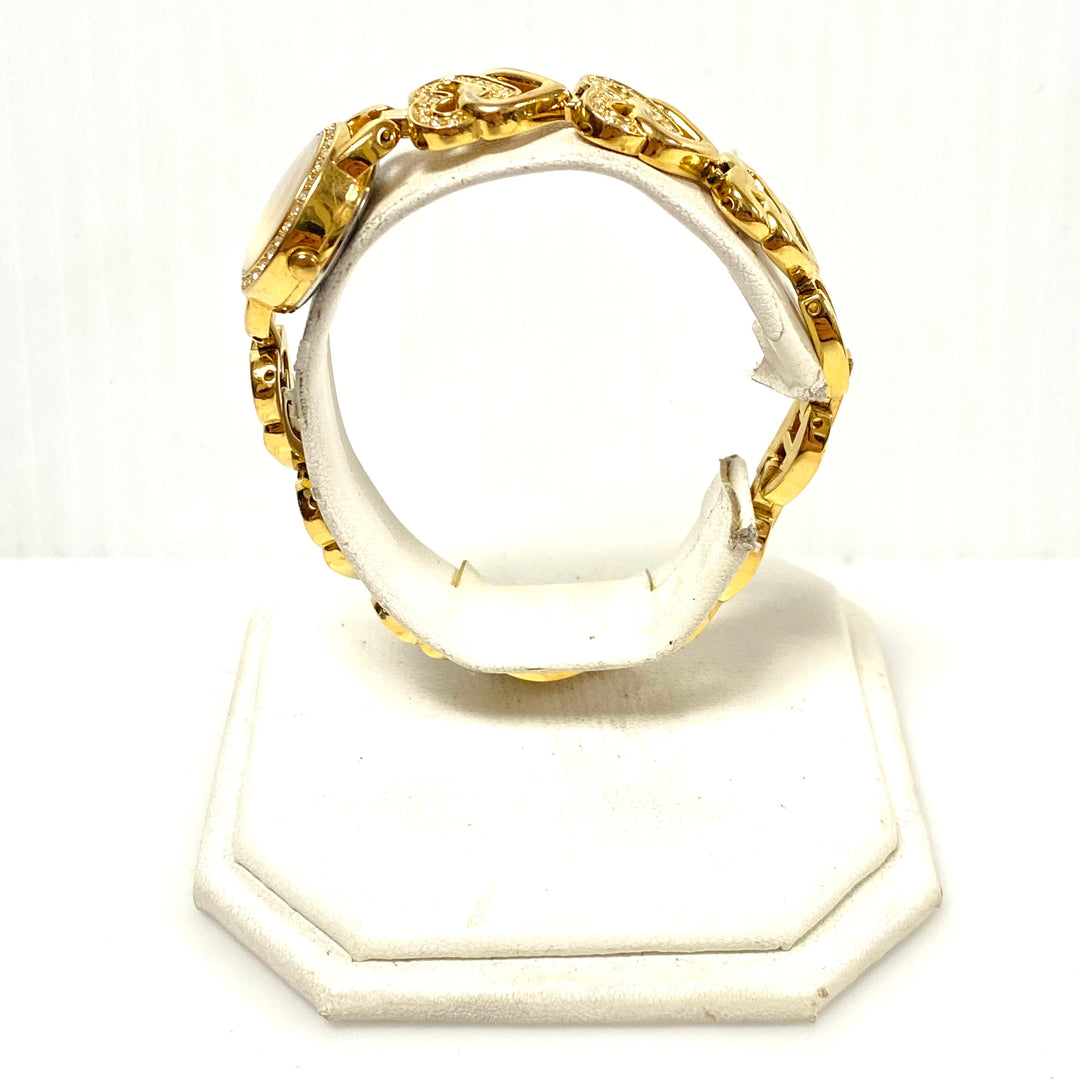 w115 Vintage-style Gold-tone GUESS Women's Jewelry Wrist Watch Heart Links Band